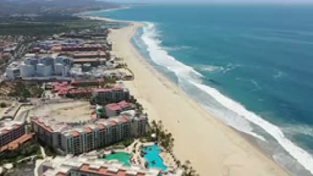 LOS CABOS MEXICO-2020: View Of The Ocean Beach And Infrastructures By The Beach