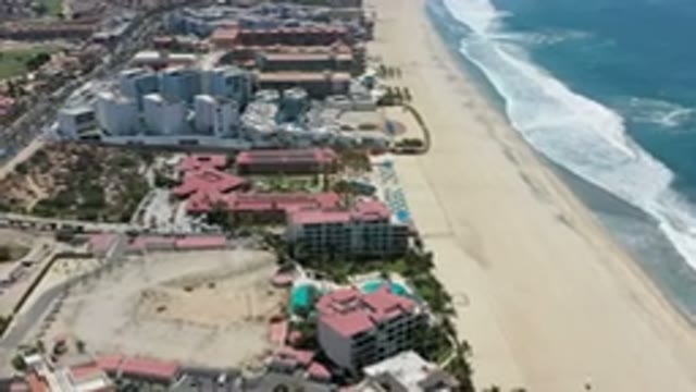 LOS CABOS MEXICO-2020: Buildings And Resorts On The Shore Just Meters From The