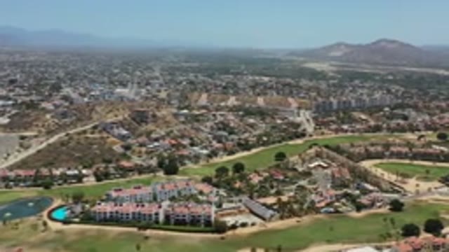 LOS CABOS MEXICO-2020: Bird Eye View Over Golf Areas As You Can See The
