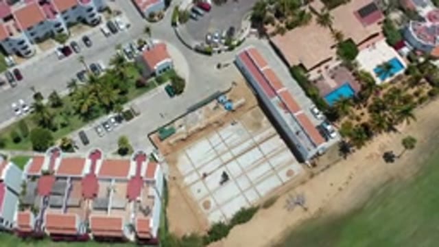 LOS CABOS MEXICO-2020: Straight Top View Of Buildings Roads And Landscapes With