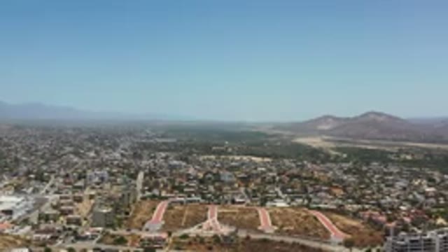 LOS CABOS MEXICO-2020: Aerial View of City With Mountains in Background