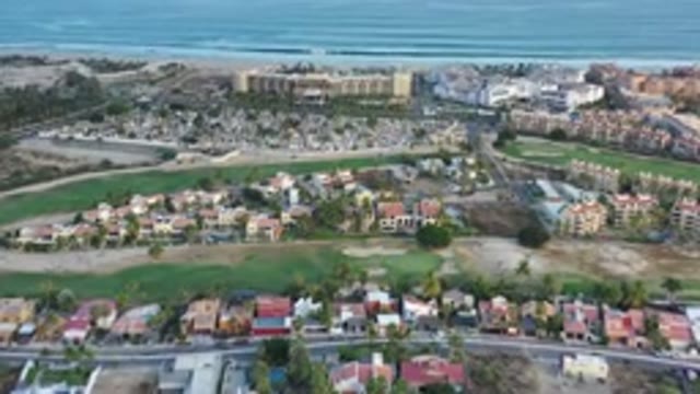 LOS CABOS MEXICO-2020: Sky View Of Beach Area With Many Houses And A Resort