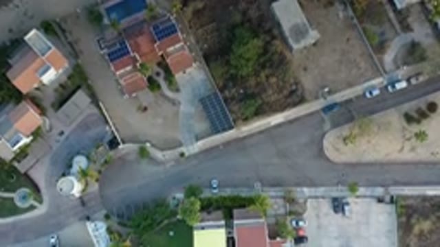 LOS CABOS MEXICO-2020: Aerial View Of Intersection And Small Buildings In Urban