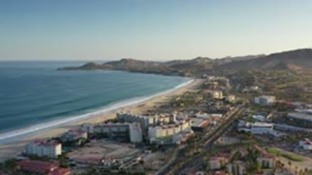 LOS CABOS MEXICO-2020: Large Coastal Resort And Stunning Blue Waves Seen From