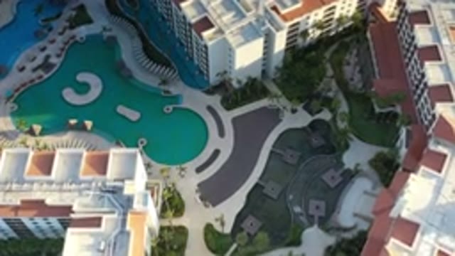 LOS CABOS MEXICO-2020: Aerial View Of Rooftops And Buildings With Pools On A