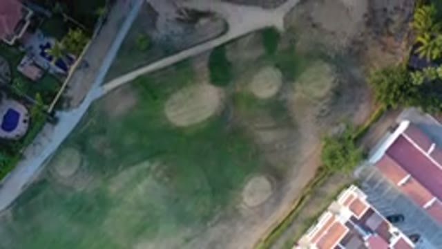 LOS CABOS MEXICO-2020: Top View Above Nice Mansions With Swimming Pools And A