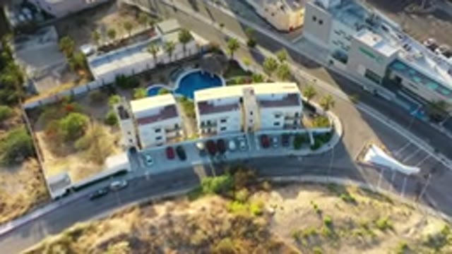 LOS CABOS MEXICO-2020: Landmark Area Coverage With Tall Building Residence With Swimming Pool