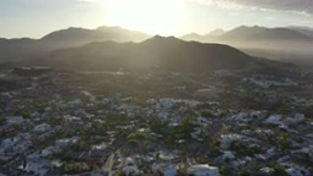 LOS CABOS MEXICO-2020: Footage Of A Mountain Below The Sky Filled With Clouds