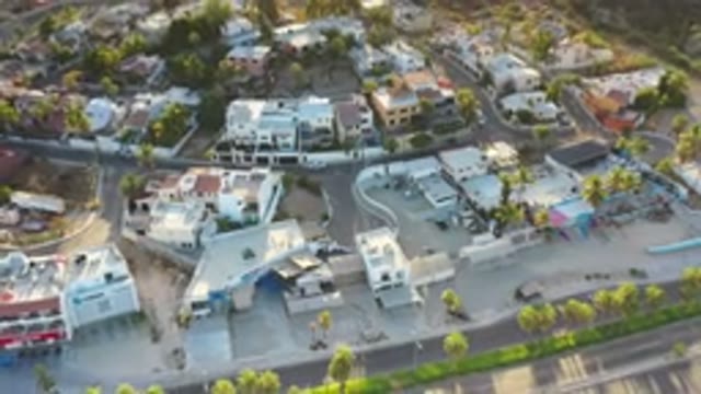 LOS CABOS MEXICO-2020: Panoramic View Of Typical City Showing Buildings Roads