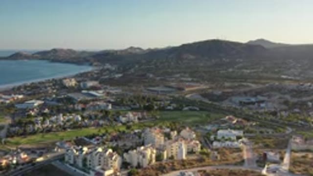 LOS CABOS MEXICO-2020: Footage Of City With Green Fields And Close To A Beach