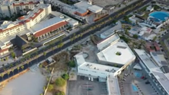 LOS CABOS MEXICO-2020: Aerial Footage Of A Main Road Cutting Through A City