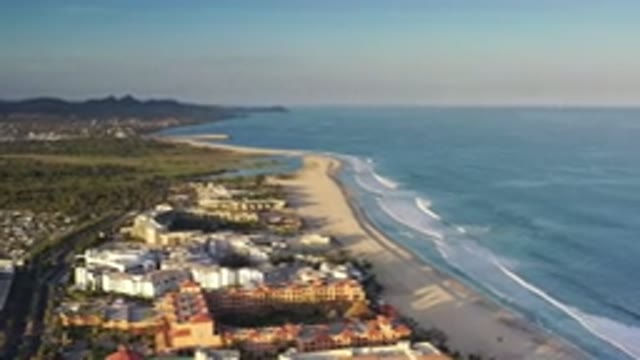 LOS CABOS MEXICO-2020: Relaxing White Beach With Rolling Waves Off The Clear