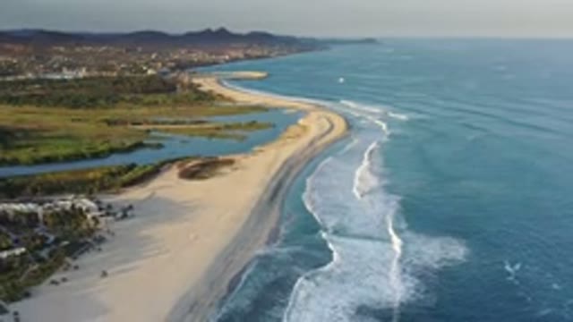 LOS CABOS MEXICO-2020: The View Of The Sea Shore Showing The Space Between The