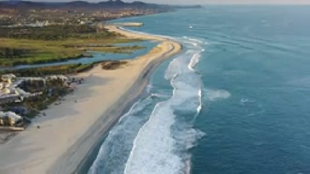 LOS CABOS MEXICO-2020: Waves Breaking On A Northern Coastal Beach In The Summer