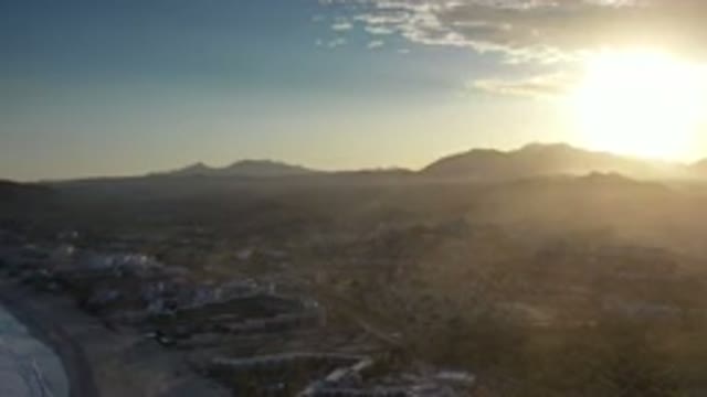 LOS CABOS MEXICO-2020: Establishing Shot Of Beach Countryside And Mountains