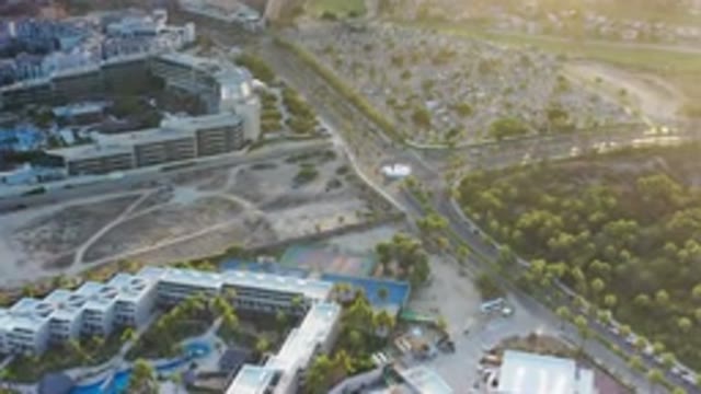 LOS CABOS MEXICO-2020: Bird's Eye View Over The Area With The Roads And