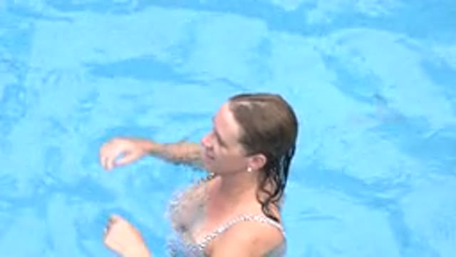 LOS CABOS MEXICO-2020: Woman In Bikini Moving Then Getting Herself Splashed In A
