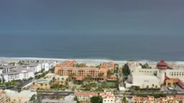 LOS CABOS MEXICO-2020: Panoramic View Of The City By The Beach With Cars