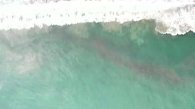 LOS CABOS MEXICO-2020: Extremely Green Sea With White Foam On A Clear Day