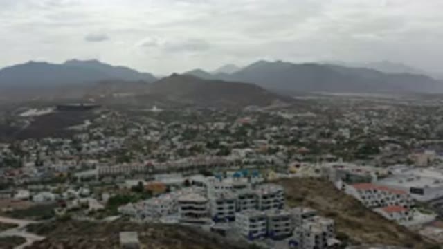 LOS CABOS MEXICO-2020: Aerial View Of Arid Urban Area With Apartment Buildings