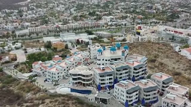 LOS CABOS MEXICO-2020: The Top View Of The Mountain Resort With Nice Swimming Pool