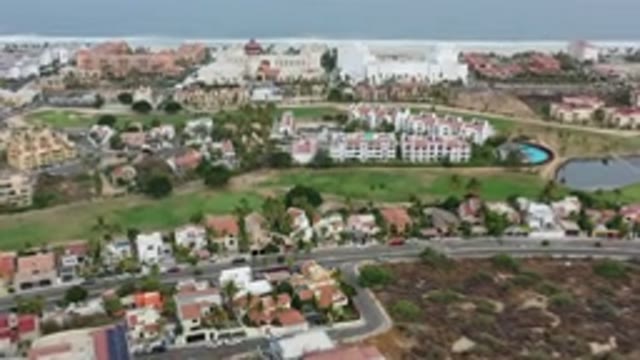 LOS CABOS MEXICO-2020: Seaside Suburban Residential Area Slowly Zooming In And Panning