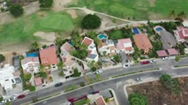 LOS CABOS MEXICO-2020: Aerial View Of A Residential Complex Of Houses With Trees