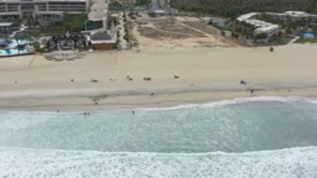 LOS CABOS MEXICO-2020: Ocean Front Property With Foamy Rolling Waves Lapping At