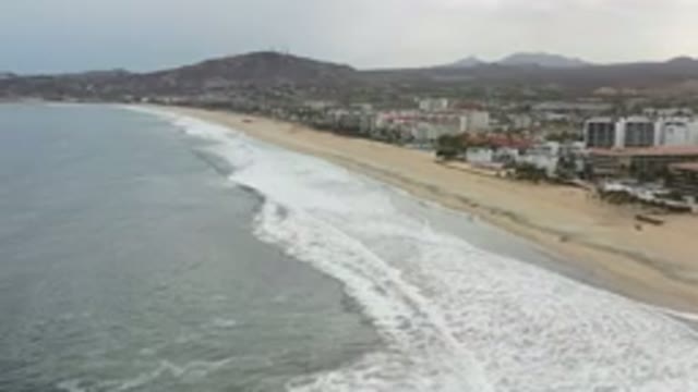 LOS CABOS MEXICO-2020: Beautiful Waves Crashing On The Beach As A Storm Nears