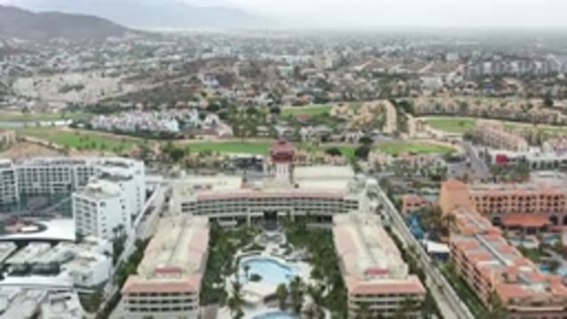 LOS CABOS MEXICO-2020: An Aerial View Of High-Rise Buildings With Courtyards