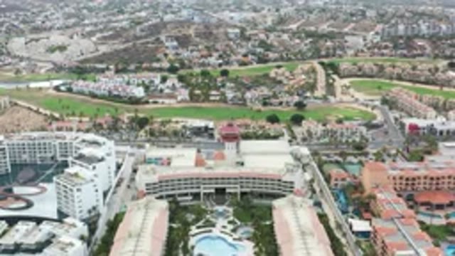 LOS CABOS MEXICO-2020: Large Urban Area Center With Large Buildings Overhead