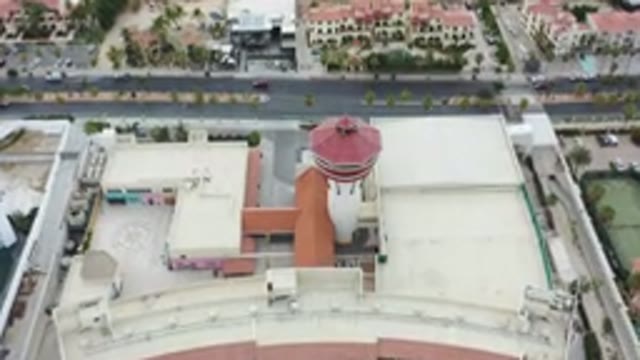 LOS CABOS MEXICO-2020: A Straight Top View Of An Umbrella Type Tower Top And