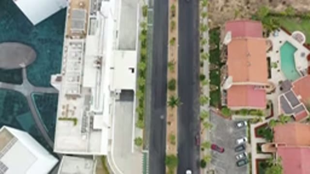 LOS CABOS MEXICO-2020: Double Tree-Lined Avenue Gives Access To Parking Lots In