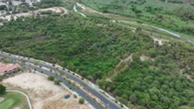 LOS CABOS MEXICO-2020: Long View Of Highway Shows Large Number Of Trees And