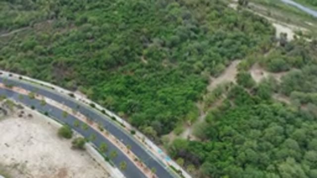 LOS CABOS MEXICO-2020: Scenic Aerial Drone Footage Of Highway Next To Dense Forest