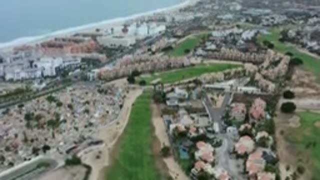 LOS CABOS MEXICO-2020: Aerial View Of Green Space And Buildings Of A City On The