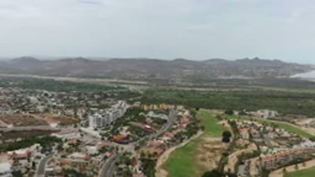 LOS CABOS MEXICO-2020: Aerial Drone View Of Large City With Tall Buildings And