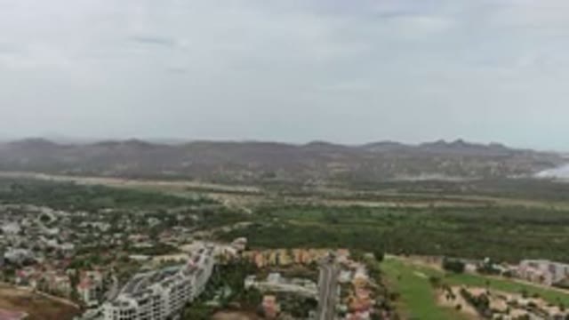 LOS CABOS MEXICO-2020: Aerial View Of City With Green Lands And Different Buildings