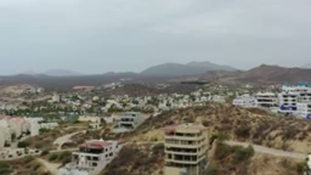 LOS CABOS MEXICO-2020: Cloudy Day Over A Spaced Out Neighborhood Of Large Houses