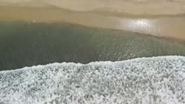 LOS CABOS MEXICO-2020: Aerial View Of Waves Crashing Onto Beach And Sandy Beach