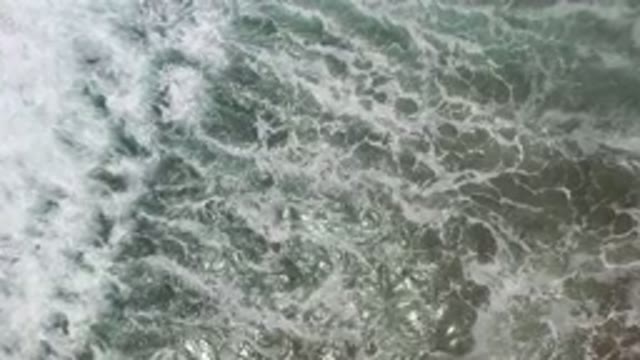 LOS CABOS MEXICO-2020: Salt Water of Sea With Big Waves and Sunlight Reflection