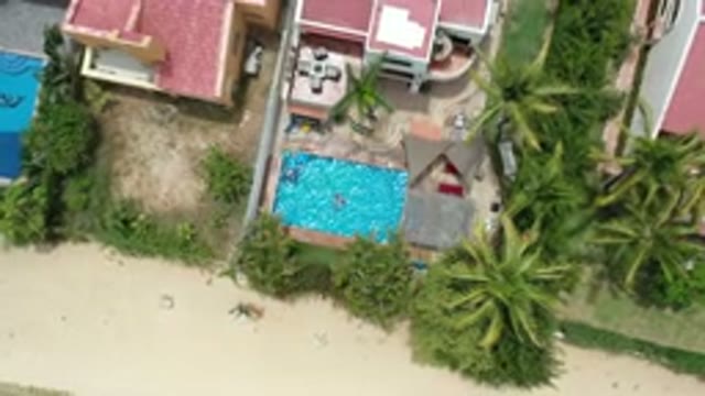 LOS CABOS MEXICO-2020: Aerial View Of Beautiful Houses On The Beach With A Pool