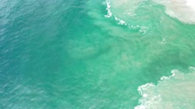 LOS CABOS MEXICO-2020: Green And Blue Ocean With Sea Foam
