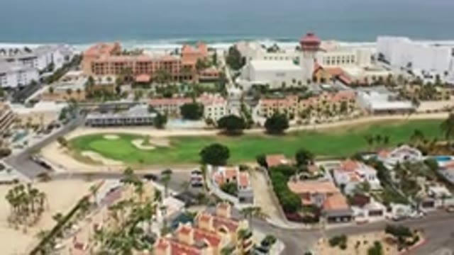 LOS CABOS MEXICO-2020: Aerial View Of Buildings And Landmarks Close To The Beach