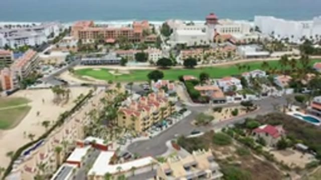 LOS CABOS MEXICO-2020: Aerial Shot Of A Seaside Suburban Town Slowly Zooming Out