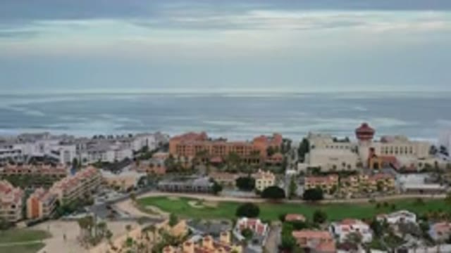 LOS CABOS MEXICO-2020: An Overview Of A Small Town Near The Sea With A Cloudy Sky