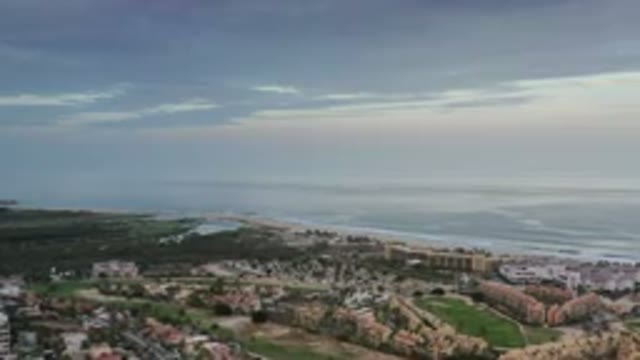 LOS CABOS MEXICO-2020: The Top View Of The Beach City At The Time Of Sunset