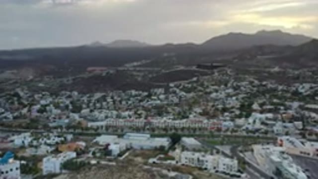 LOS CABOS MEXICO-2020: Landscape Of A Residential Area With Mountains Houses And
