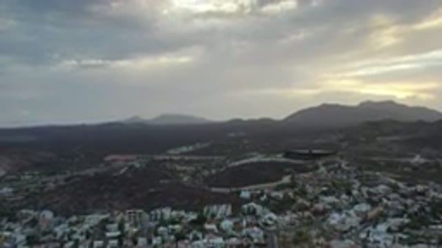 LOS CABOS MEXICO-2020: Clear Footage Of A City Next To Mountains With Clouds