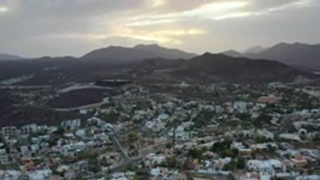 LOS CABOS MEXICO-2020: Cool Footage Of A City Next To Mountains With Clouds
